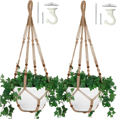 2 Colgadores Macramé 43pulg para Maceta 12pulg Gancho Decorativo