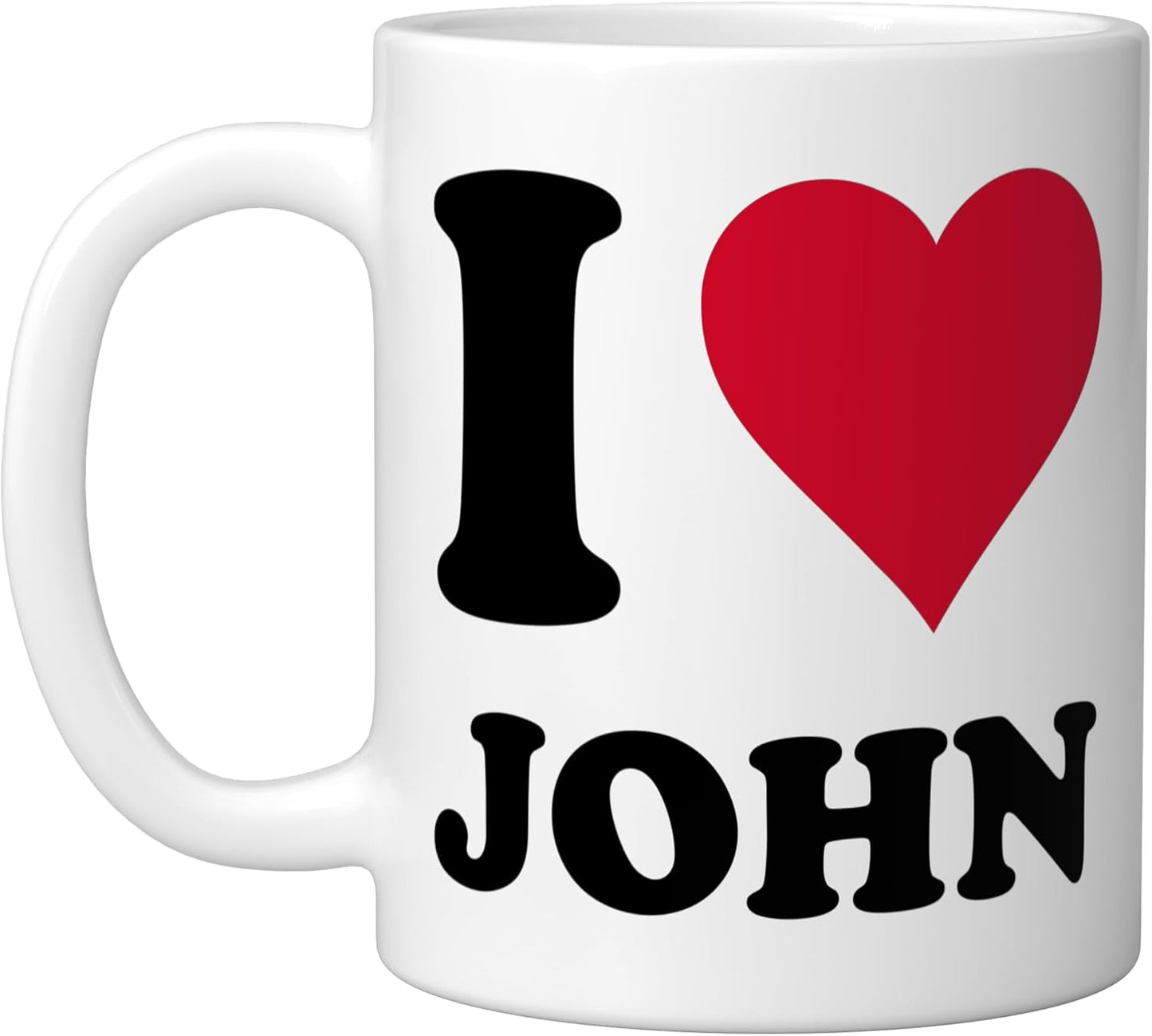 Taza cerámica color blanco I Love John