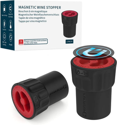 Tapón magnético para vino KITCHENDAO con sello seguro doble capa y bloqueo giratorio