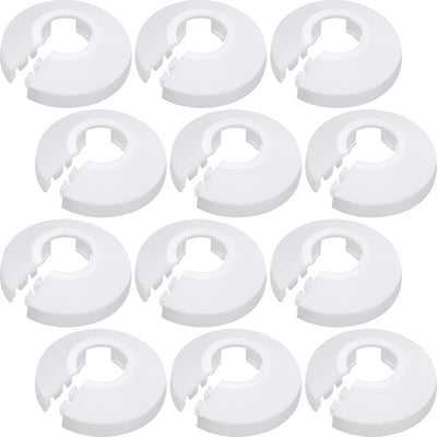 12 Pzas Placas Cubierta Tubo 1/2pulg Blanca