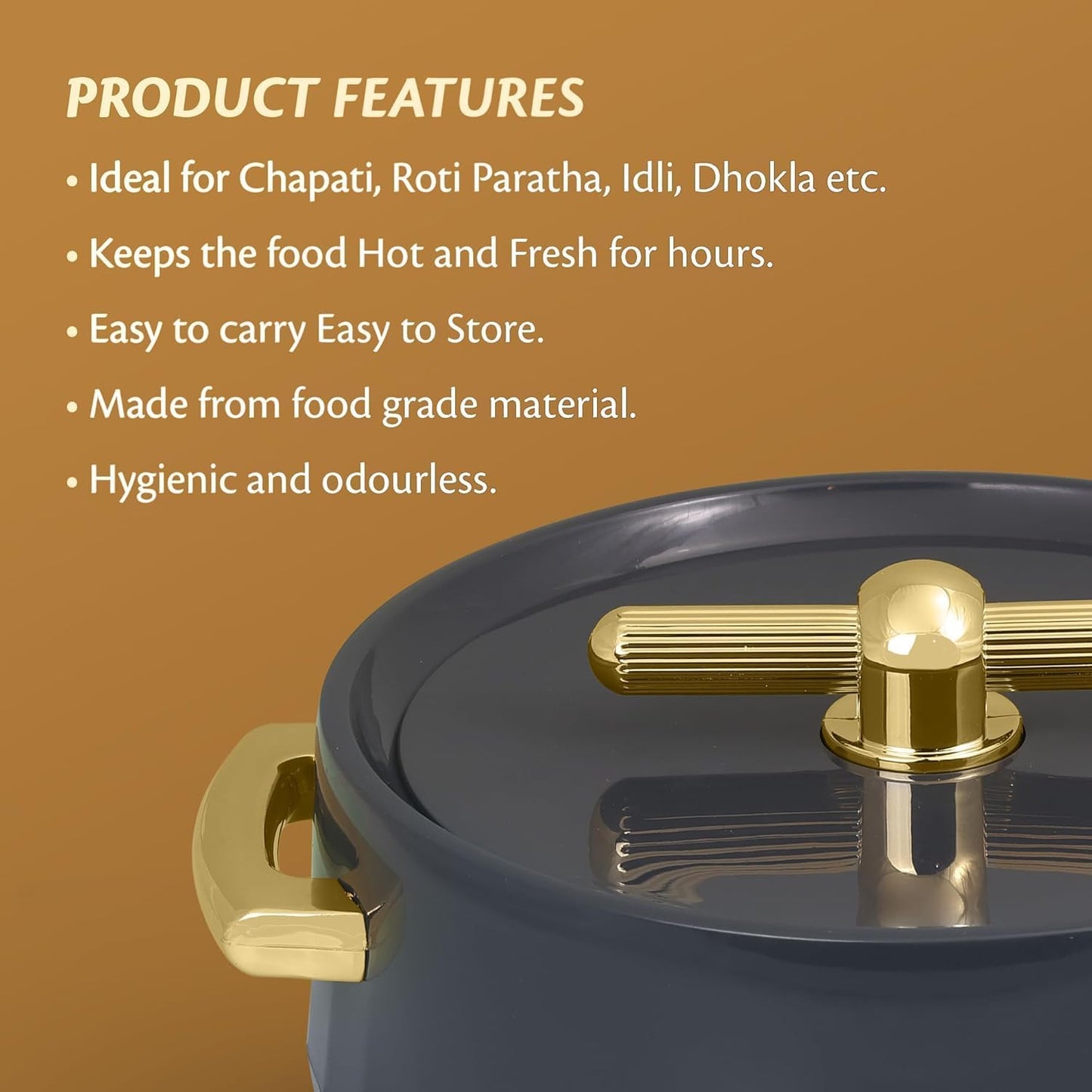 Juego 3 Cazuelas Acero Inox Chapati Roti Almacenamiento