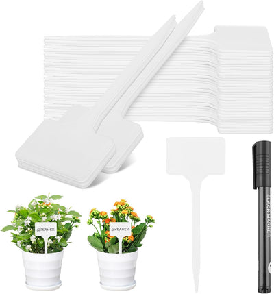 Etiquetas tipo T blancas 6pulg para plantas al aire libre