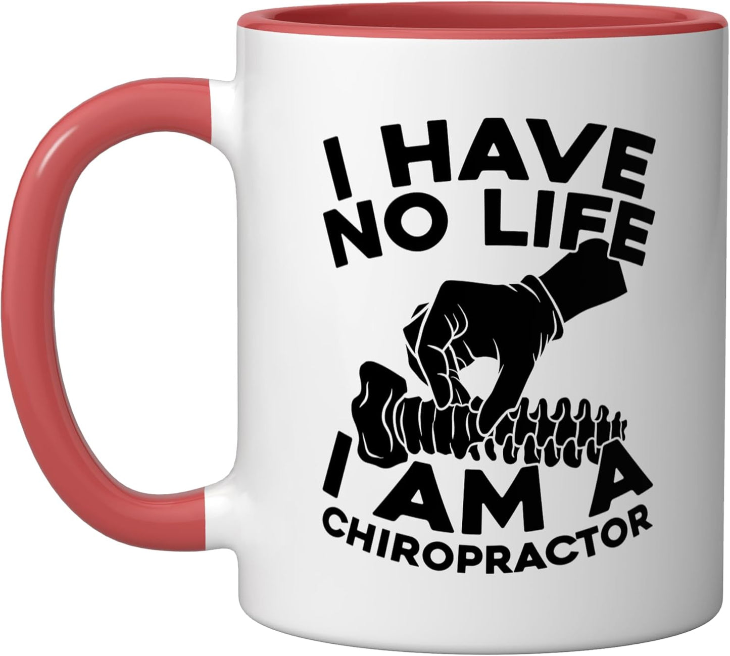 Taza Cerámica para Alivio de Dolor Lumbar Rojo/Blanco