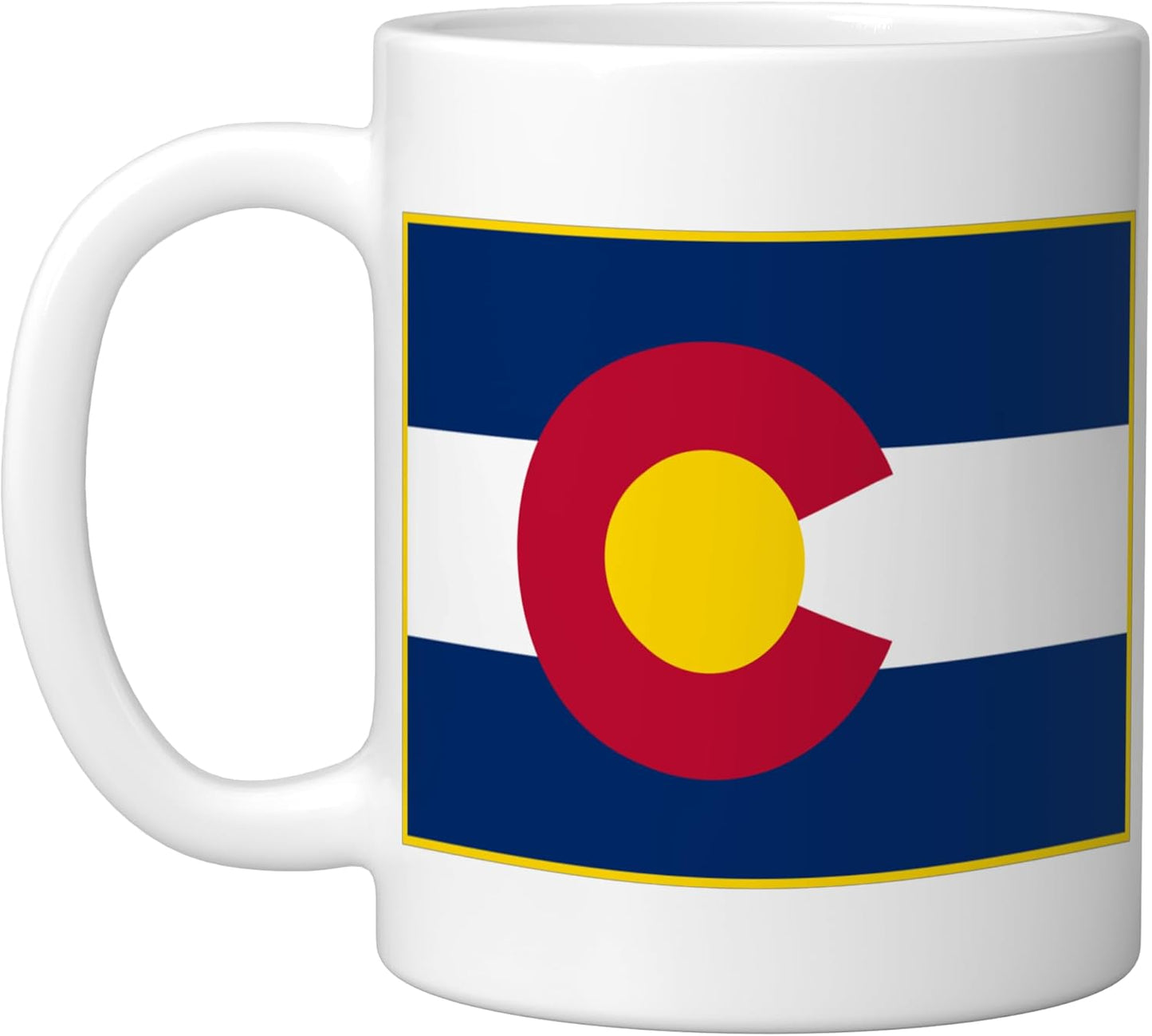 Taza cerámica bandera de Colorado blanca