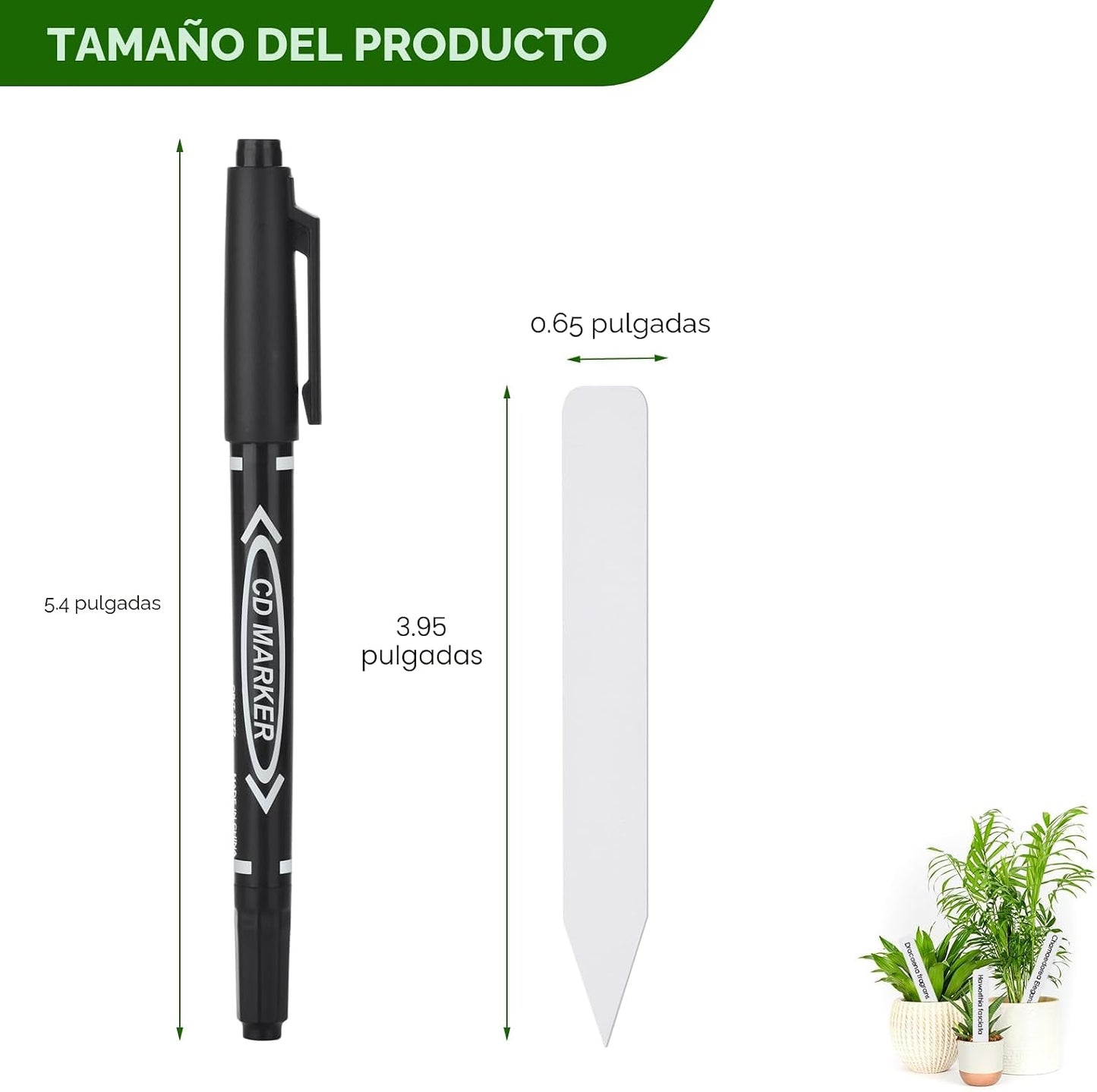 Etiquetas plástico para plantas impermeables 120uds