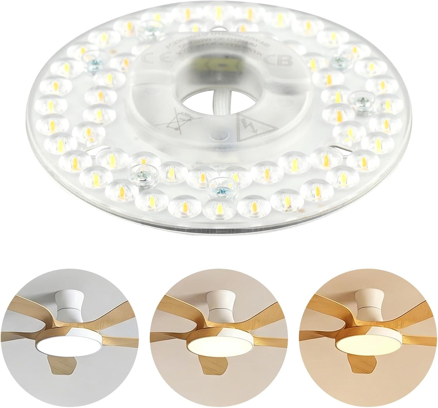 Kit luz LED ventilador techo 4.92pulg regulable 14W 3CCT