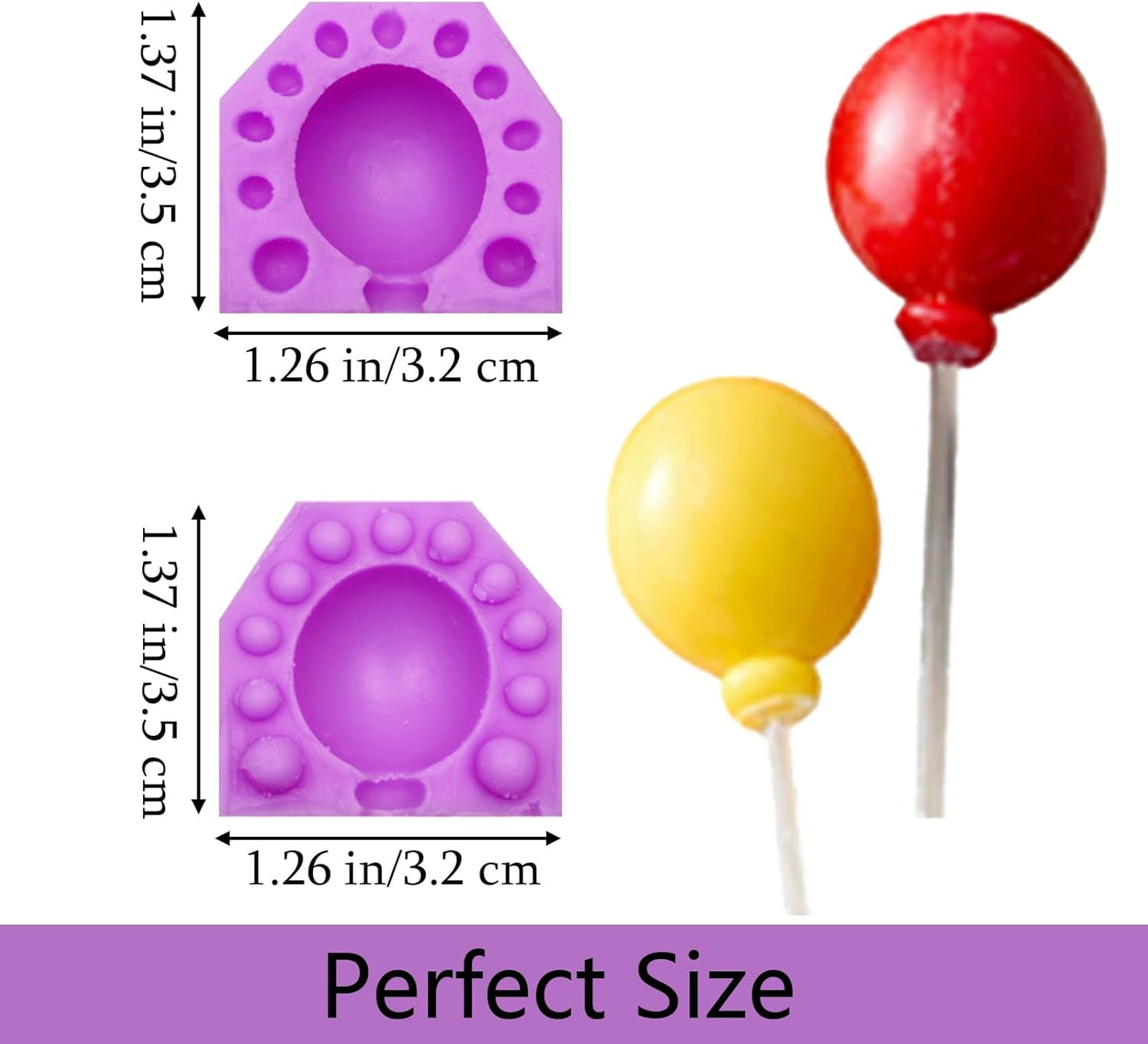 Juego 8 Molde Silicona Fondant Piruletas Dulces Chocolate