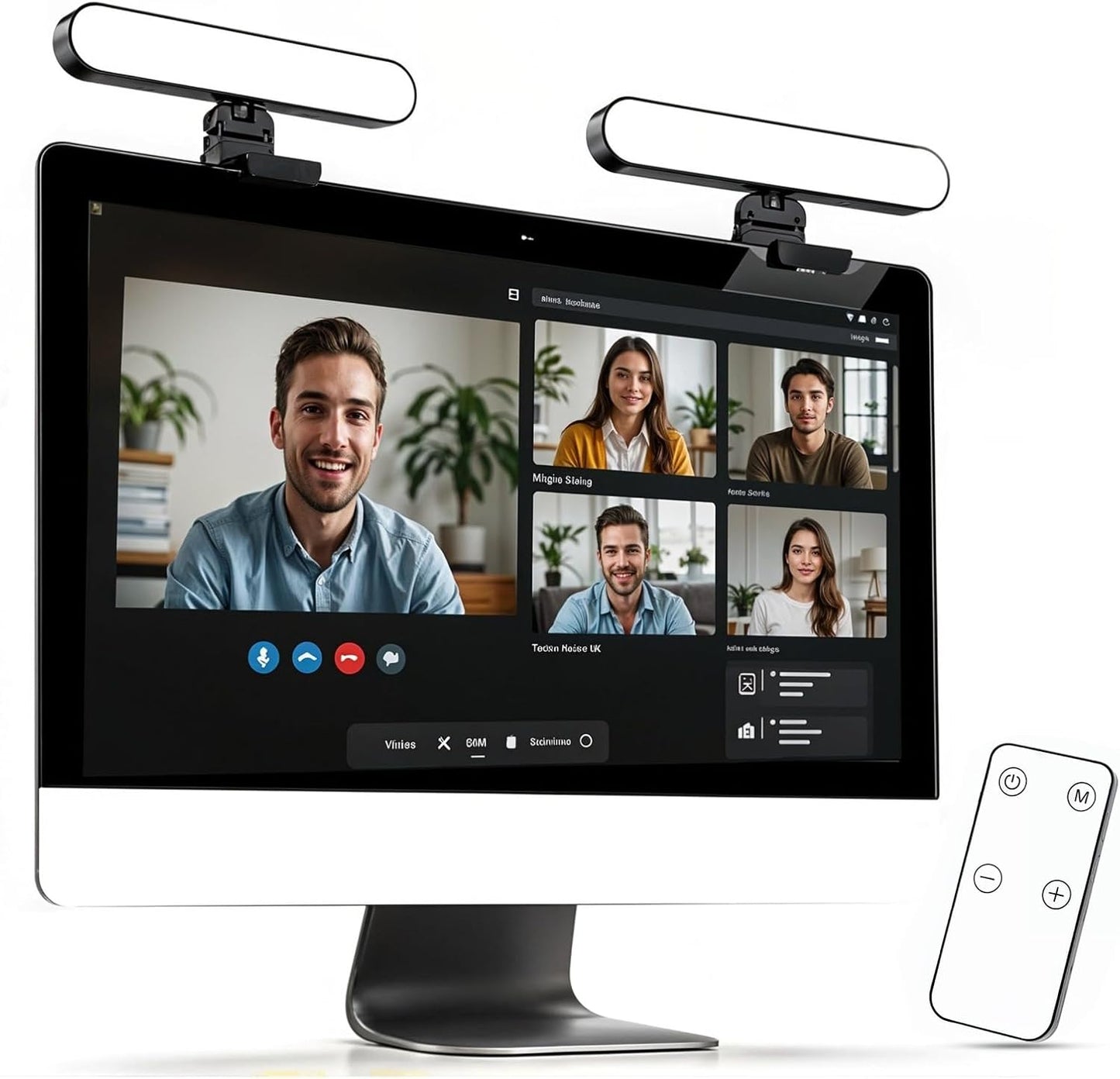Lámpara monitor USB con control remoto y luz ajustable