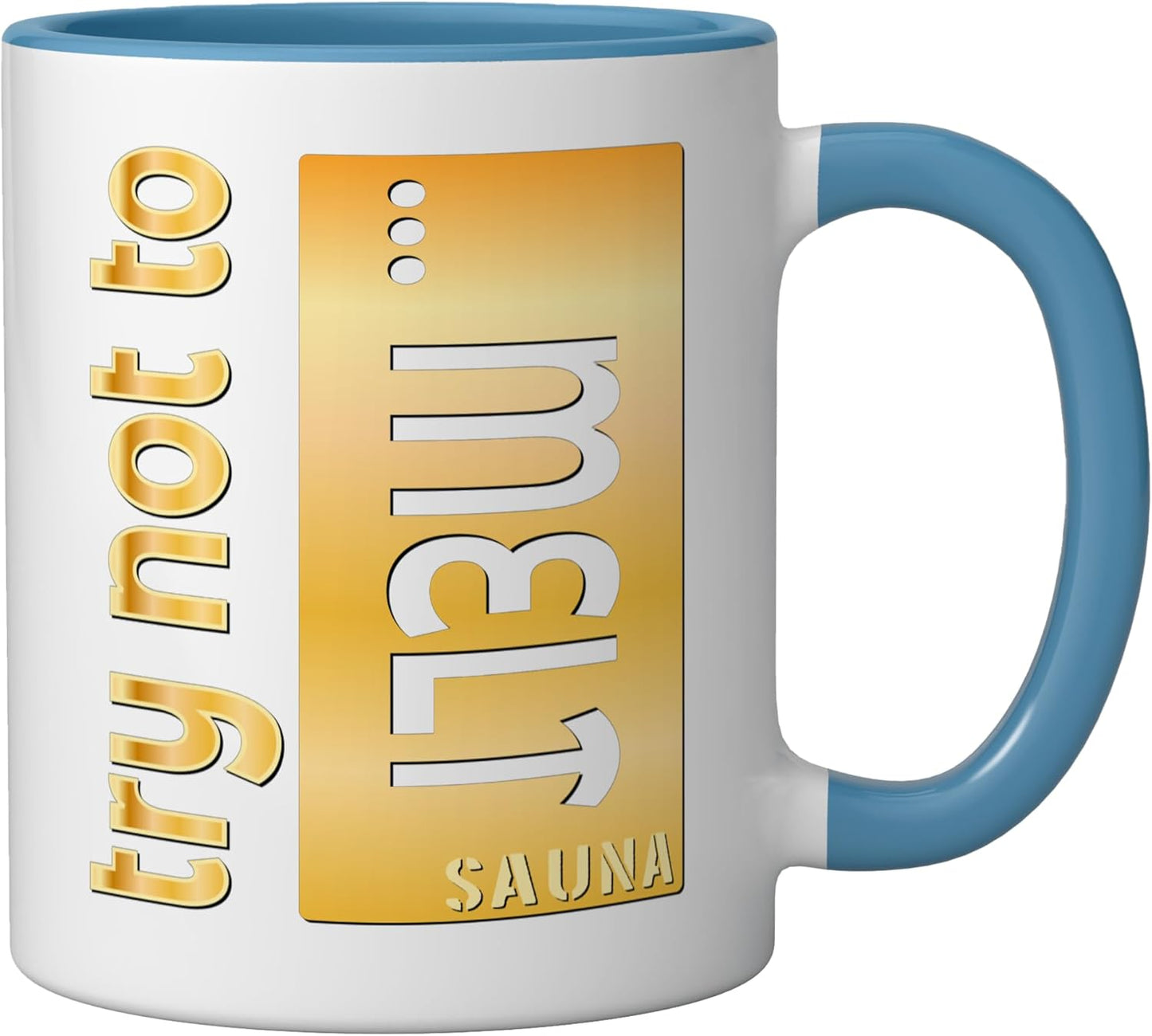 Taza cerámica para sauna térmica azul/blanco