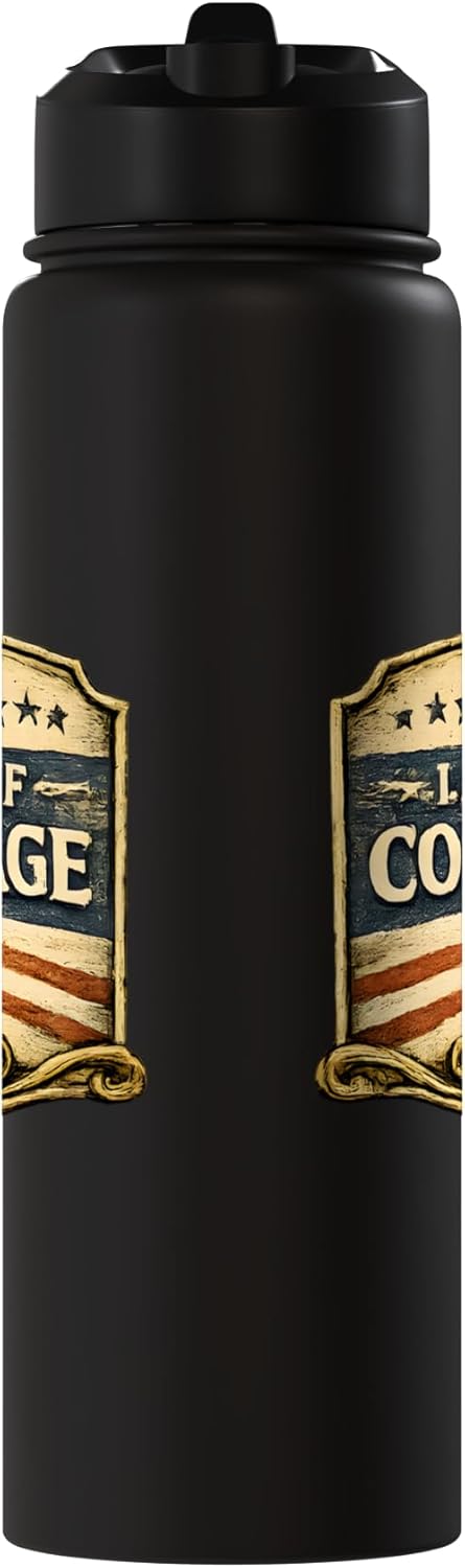 Botella de agua acero inoxidable bandera estadounidense vintage