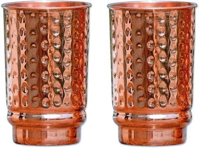 Set 2 Vasos Cobre Martillado Ayurvédico 11.8oz