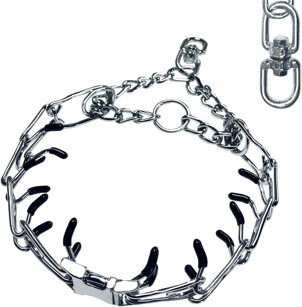 Collar perro acero inox sin tirones hebilla rapida 360
