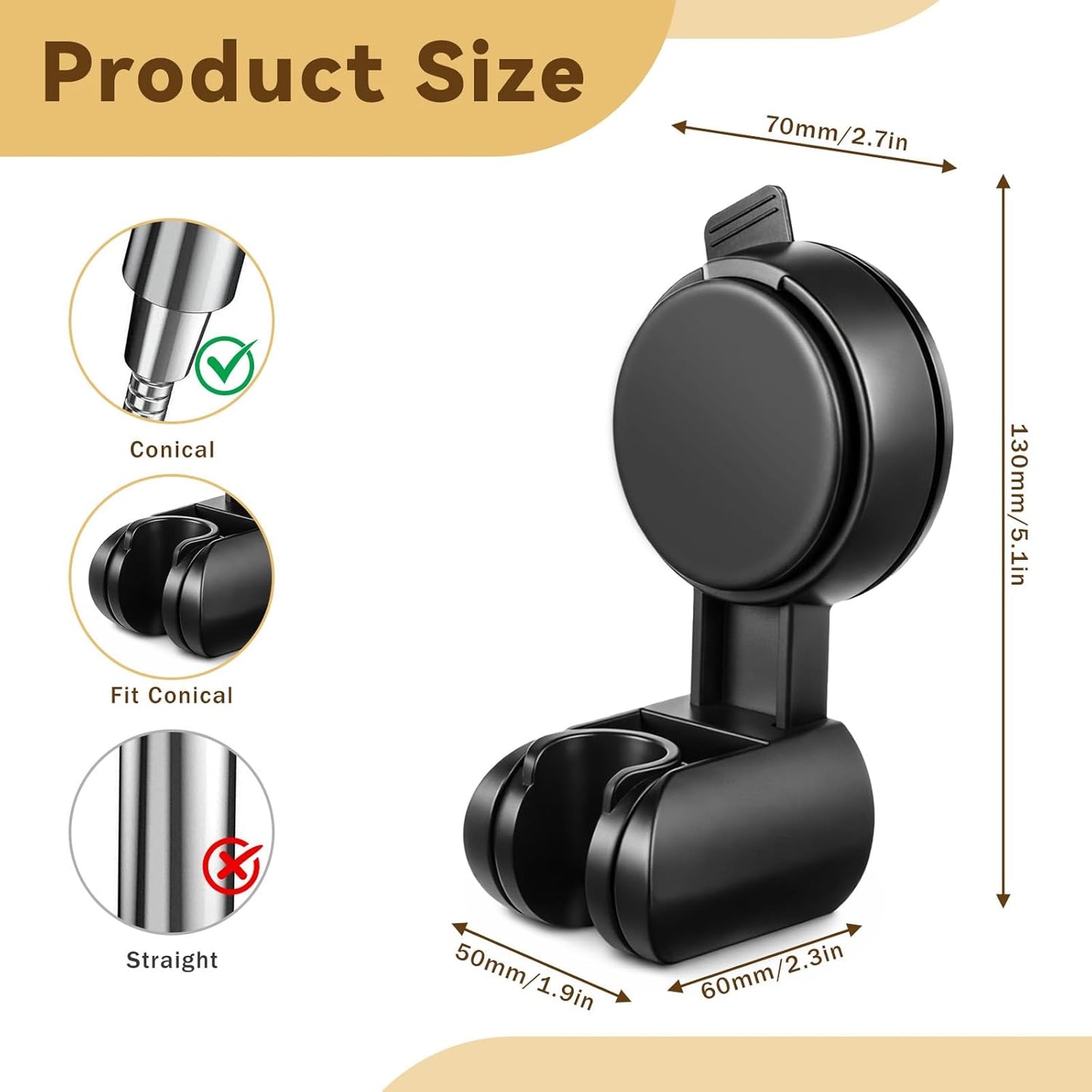 Soporte para llave de ducha succionable ajustable para baño
