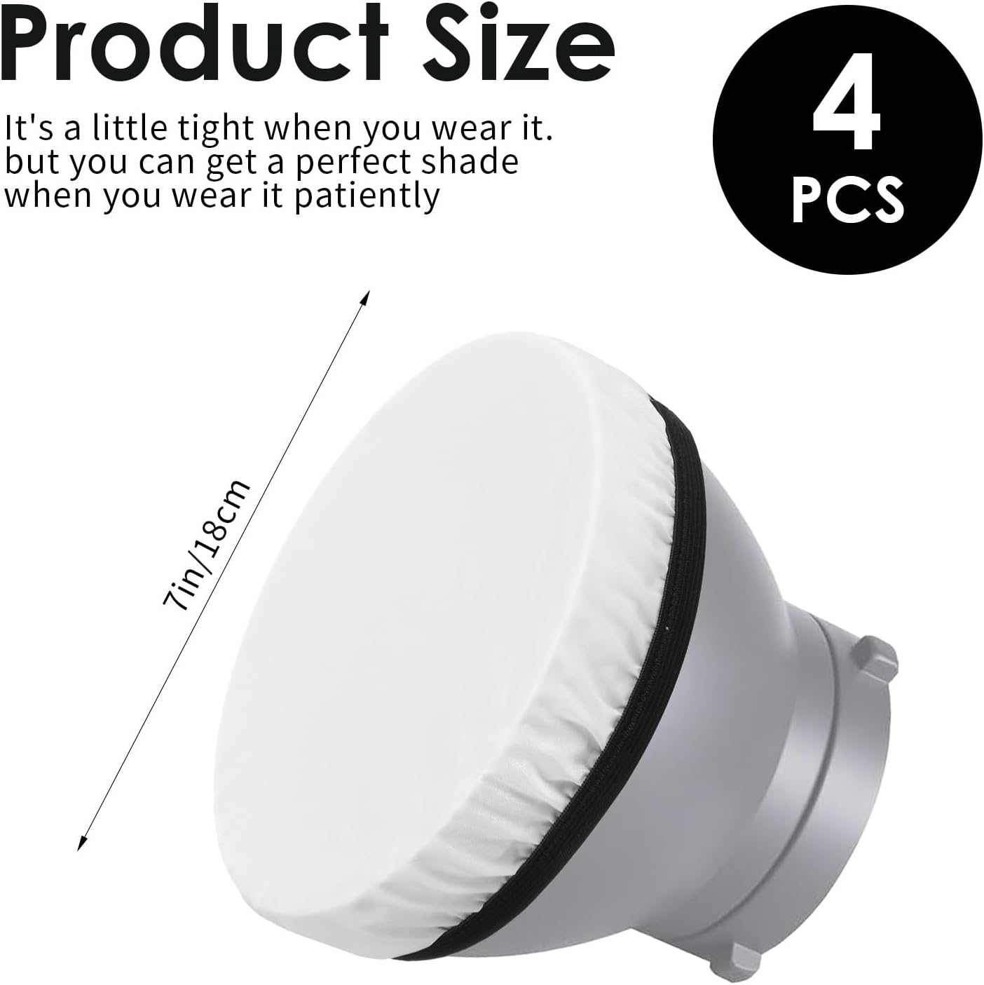 4 Cubiertas Difusor Luz Tela Oxford y Nailon Blanco