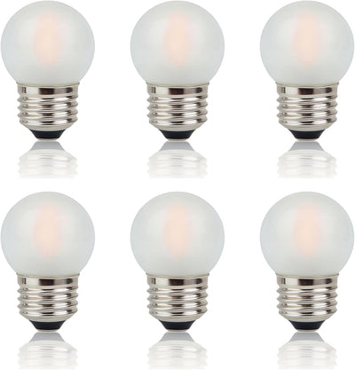 Bombilla LED 2W equivalente a 25W globo corto paquete 6