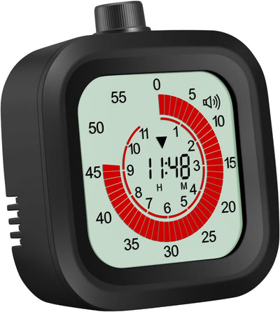 Temporizador visual digital para niños 12 horas negro