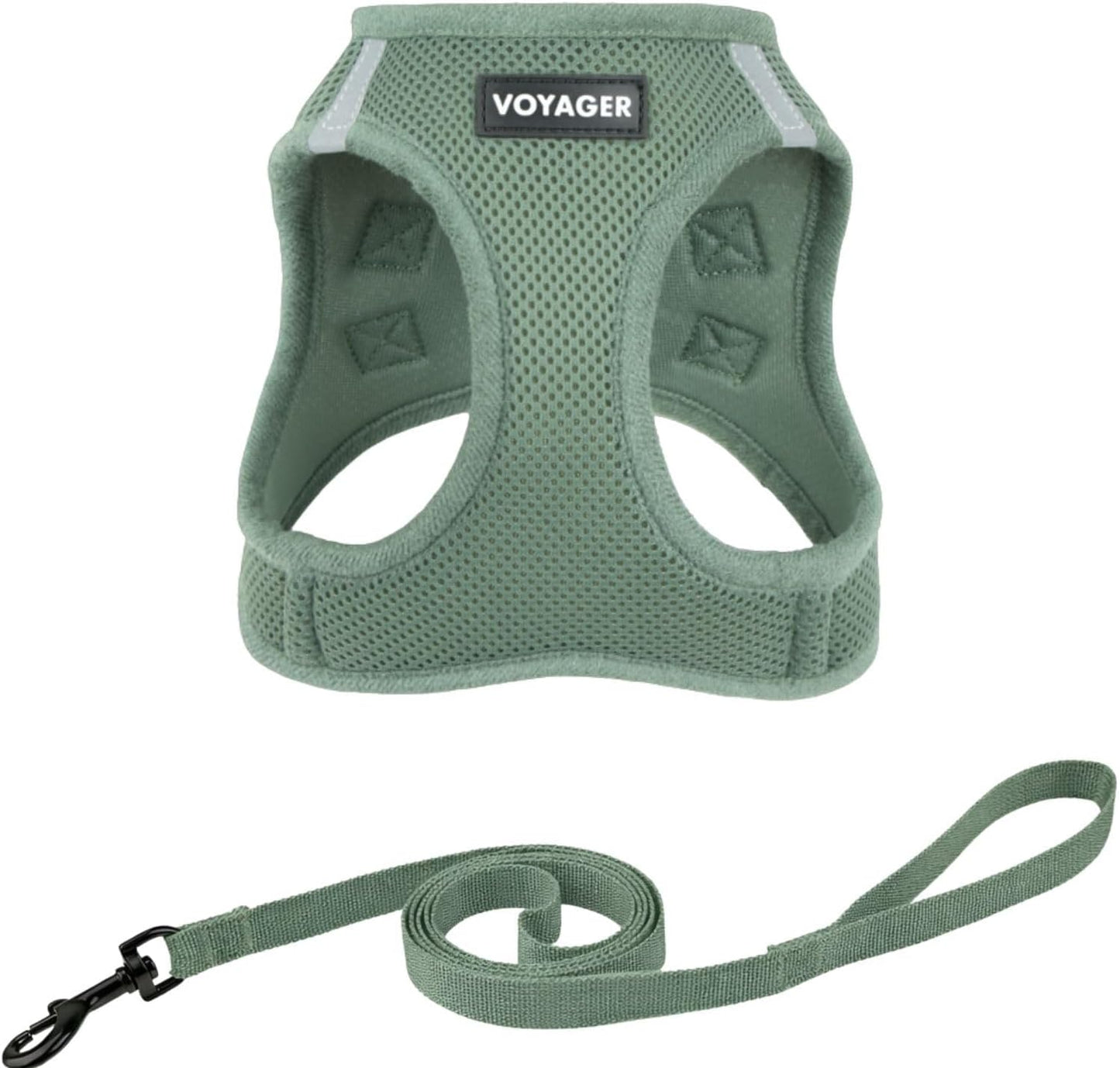 Arnés ajustable para mascotas malla 307 verde musgo S