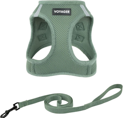 Arnés ajustable para mascotas malla 307 verde musgo S