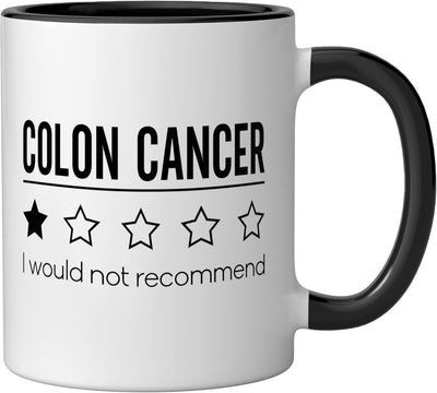 Taza de cerámica para conciencia del cáncer de colon negro/blanco