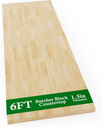 Bloque carnicero madera abedul 6ft tabla cortar cocina mesa isla