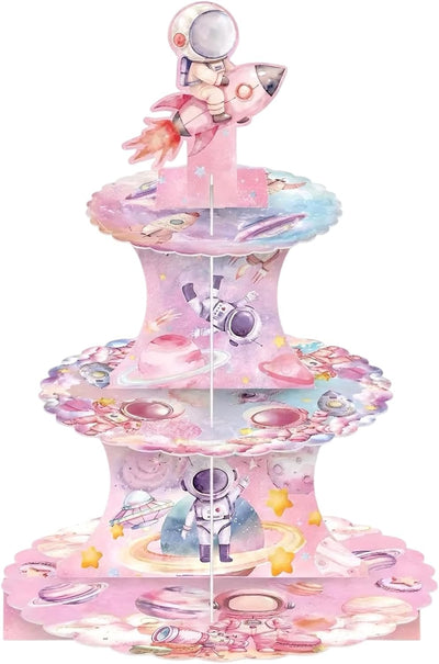 Soporte cupcakes astronauta 3 niveles fiestas espaciales