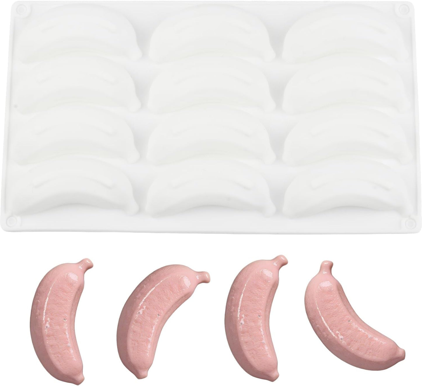 Moldes silicón plátano 12 cavidades para mousse chocolate caramelo