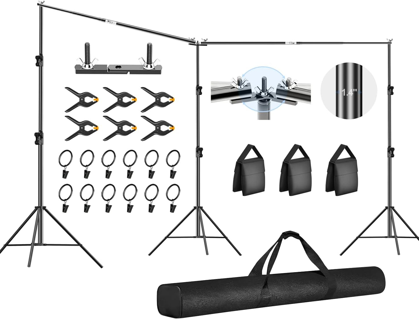 Soporte fondo 10x20ft ajustable con conector