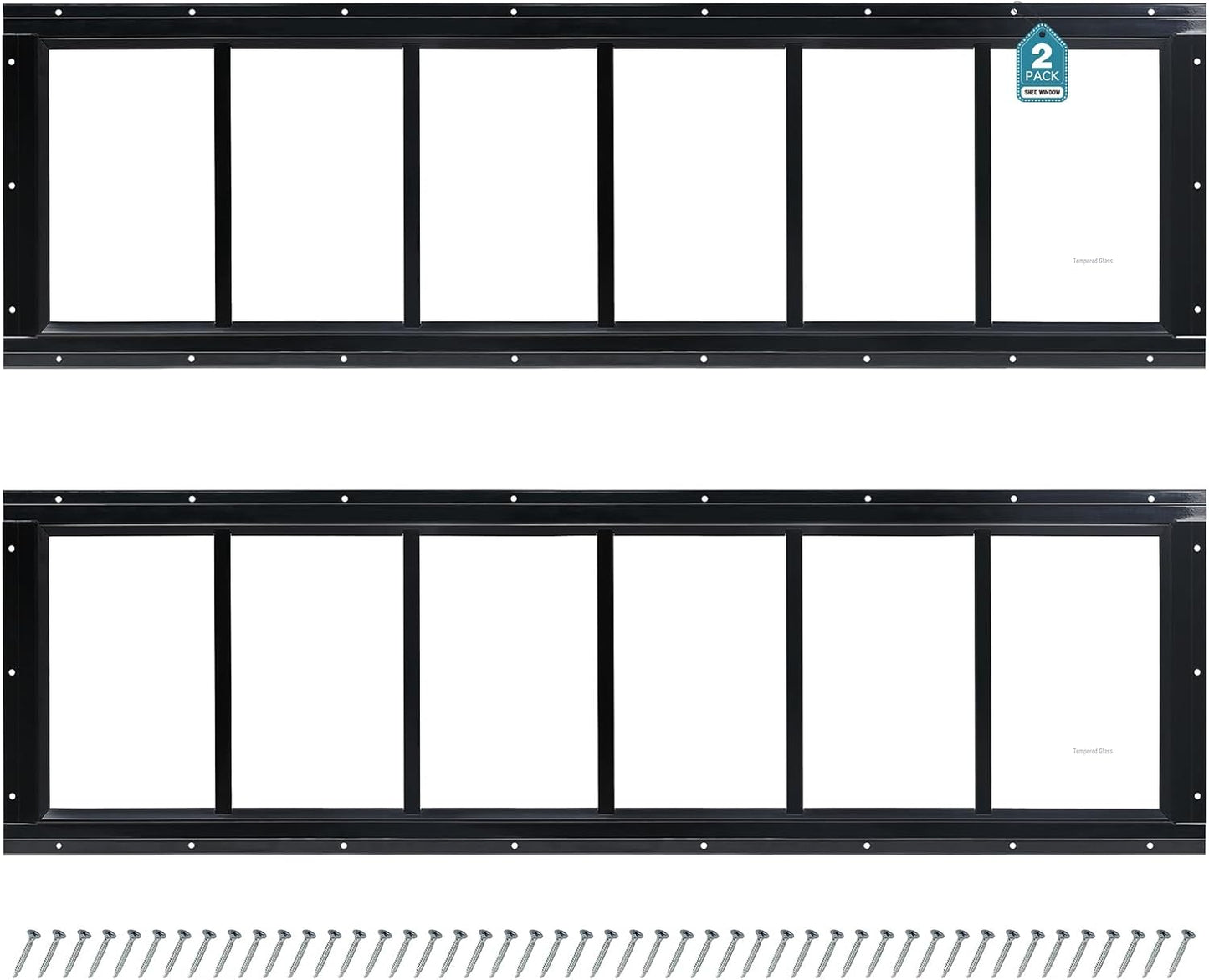 Ventana cobertizo 12x36pulg pack 2 vidrio templado fijo