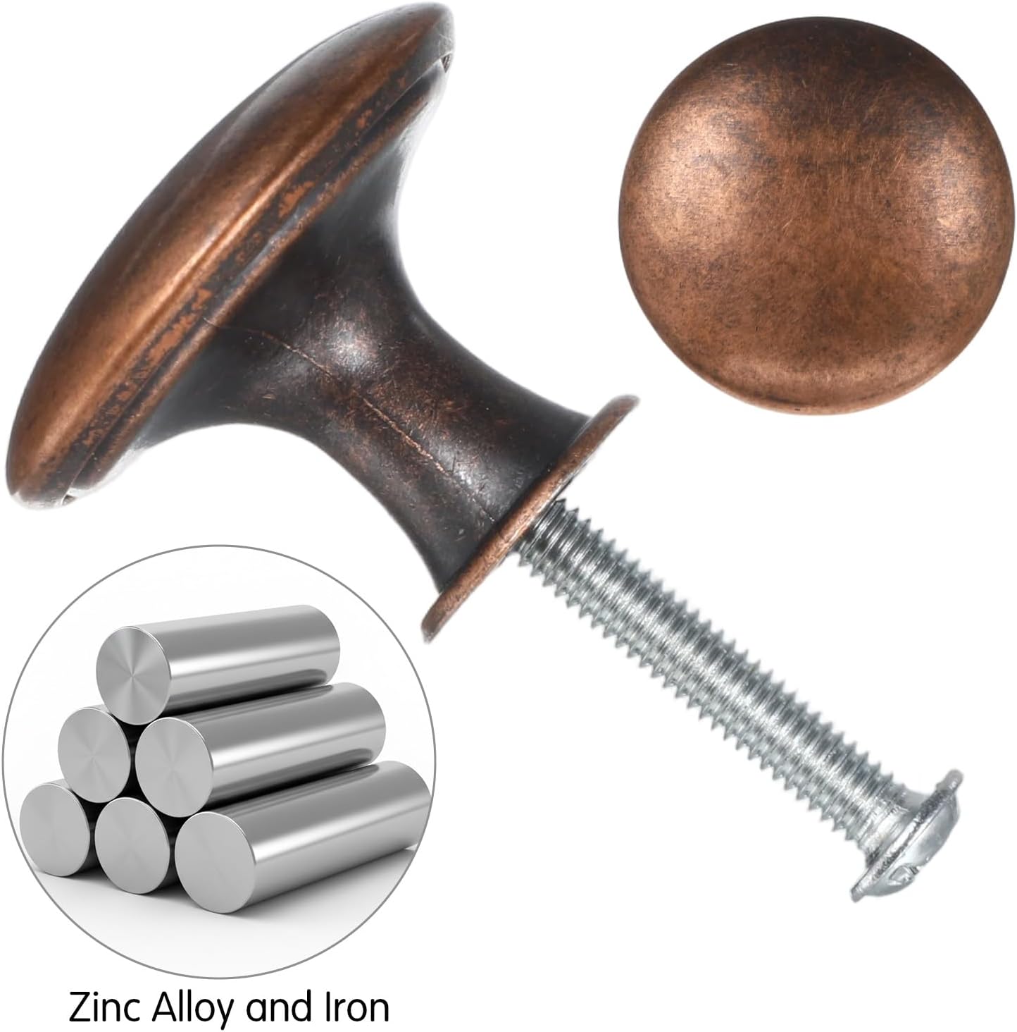 12 Pzas Pomos Cobre Antiguo para Gabinetes y Muebles