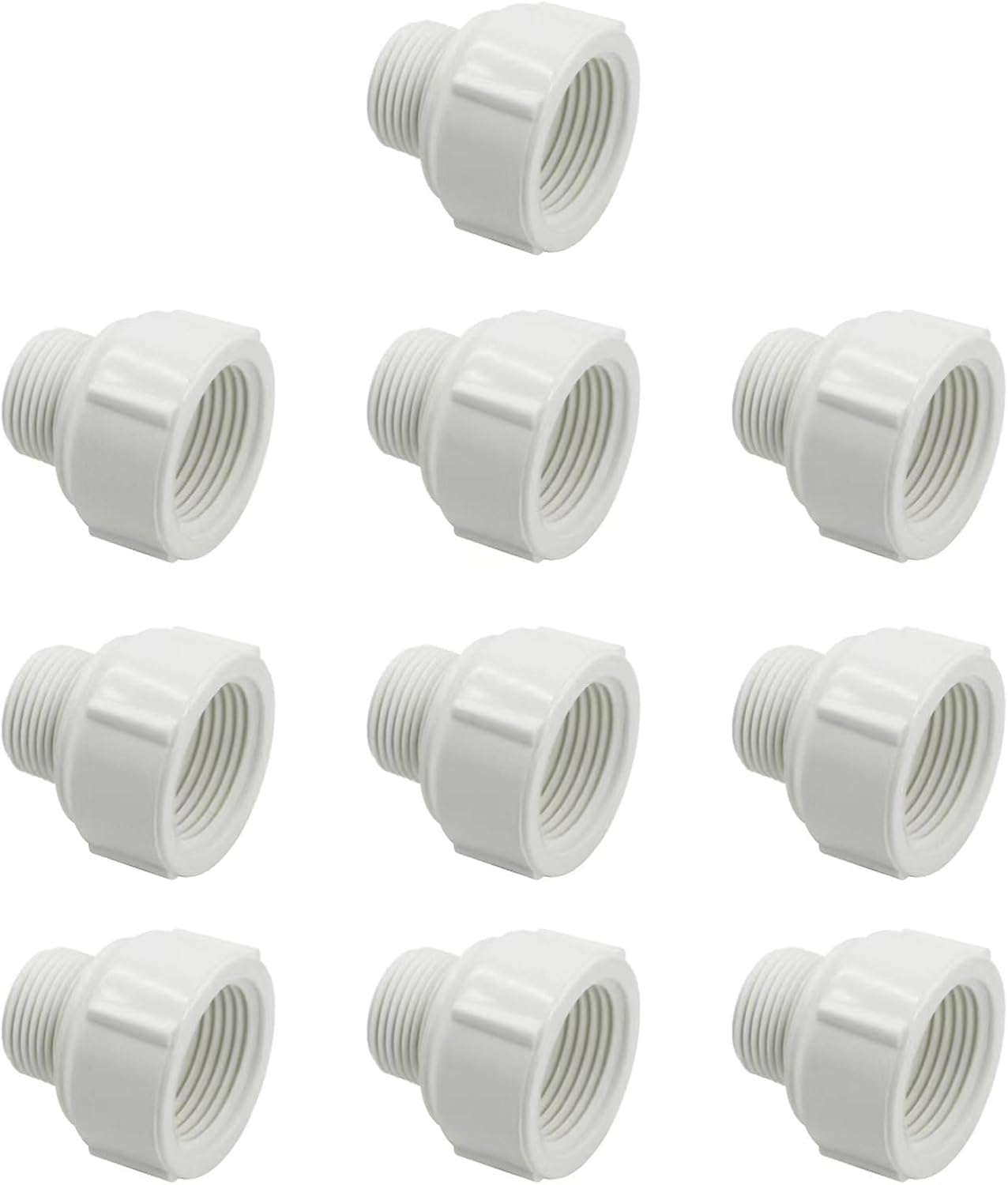 Adaptador manguera jardín PVC 1/2 macho a 3/4 hembra blanco