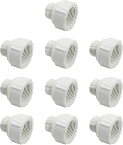 Adaptador manguera jardín PVC 1/2 macho a 3/4 hembra blanco