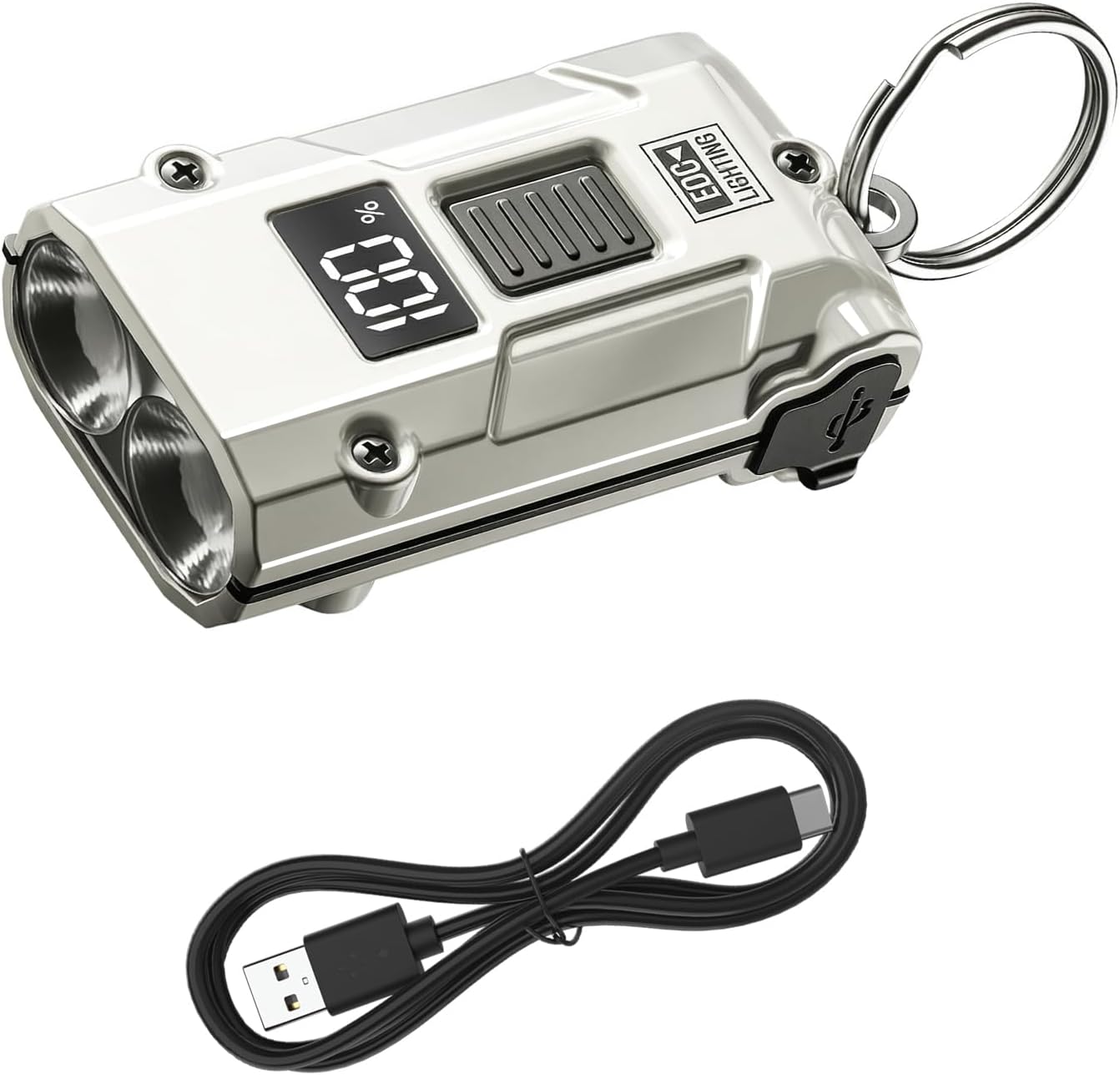 Luz frontal compacta USB-C 9 modos para emergencias y señalización