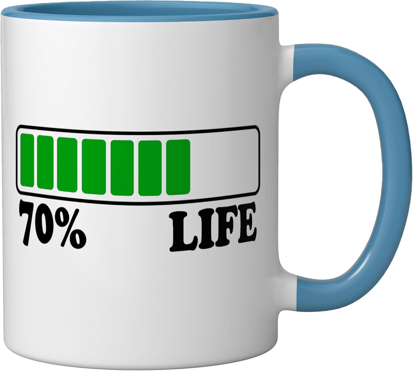 Taza Cerámica 70% Life Color Azul/Blanco