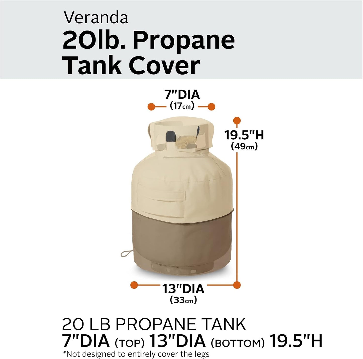 Cubierta tanque propano resistente agua 7pulg Veranda