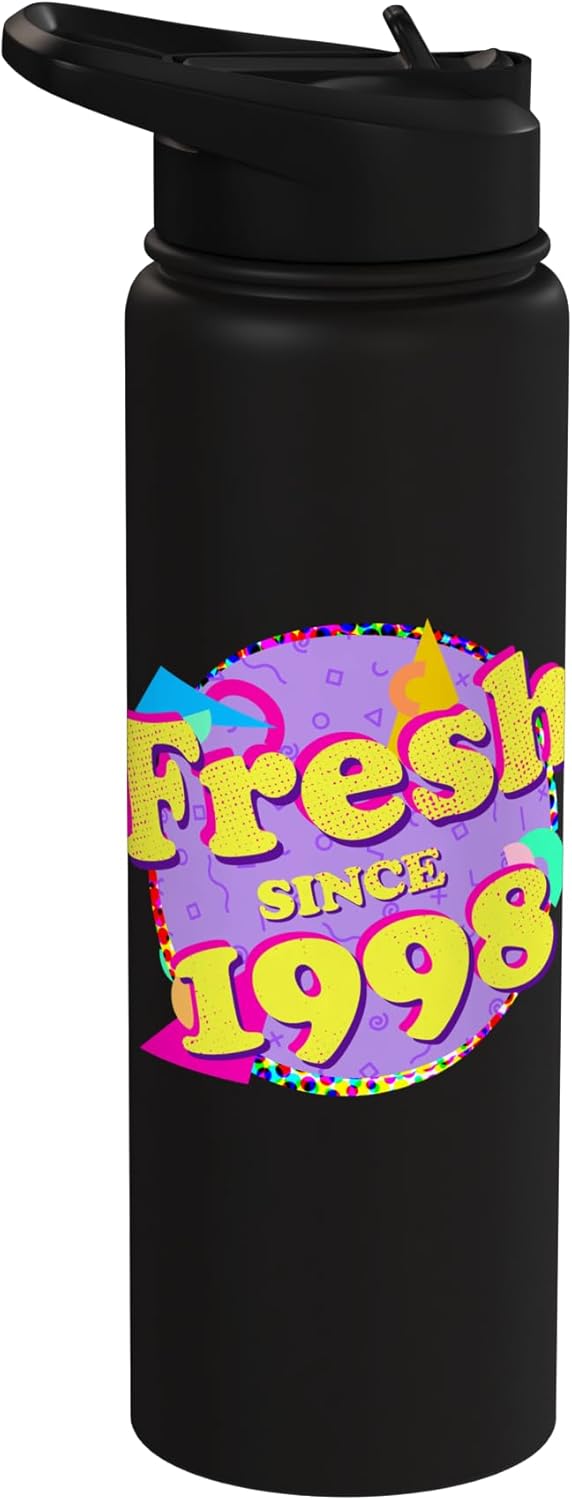 Botella agua acero inox aislada estilo 90s