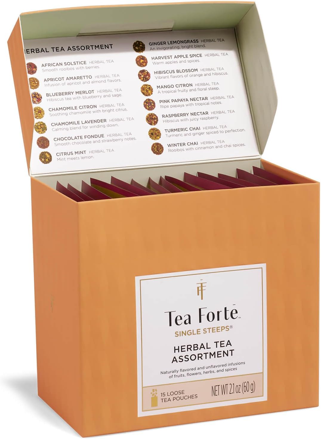 Muestra de té de hojas sueltas Tea Forte variedad 15 bolsas