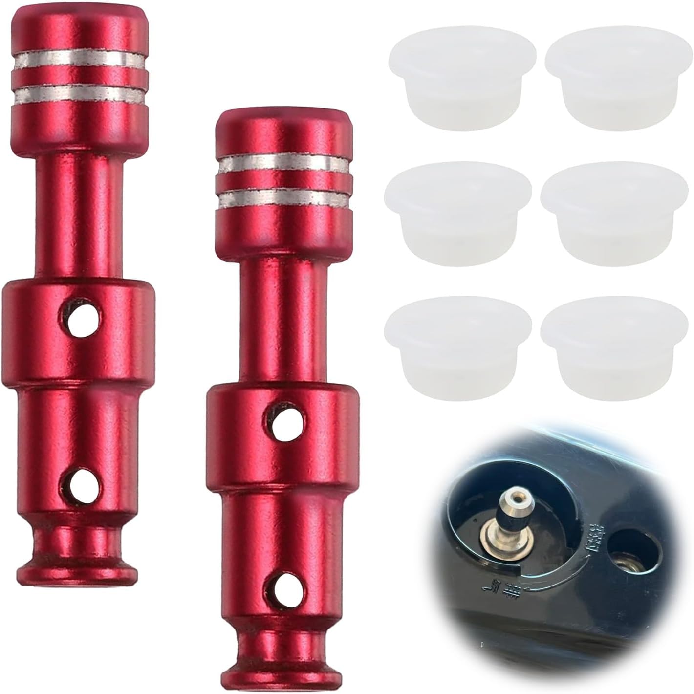Olla presión comp IP Lux 8qt Duo 6 tapas silicona rojo