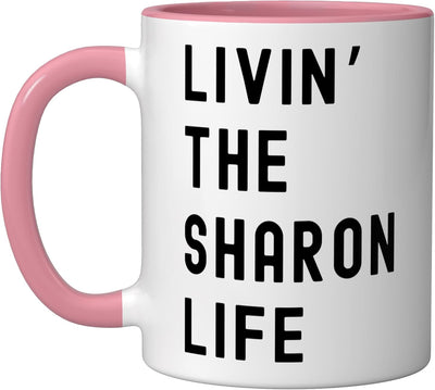 Taza cerámica Sharon Living The Sharon Life Rosa/Blanca