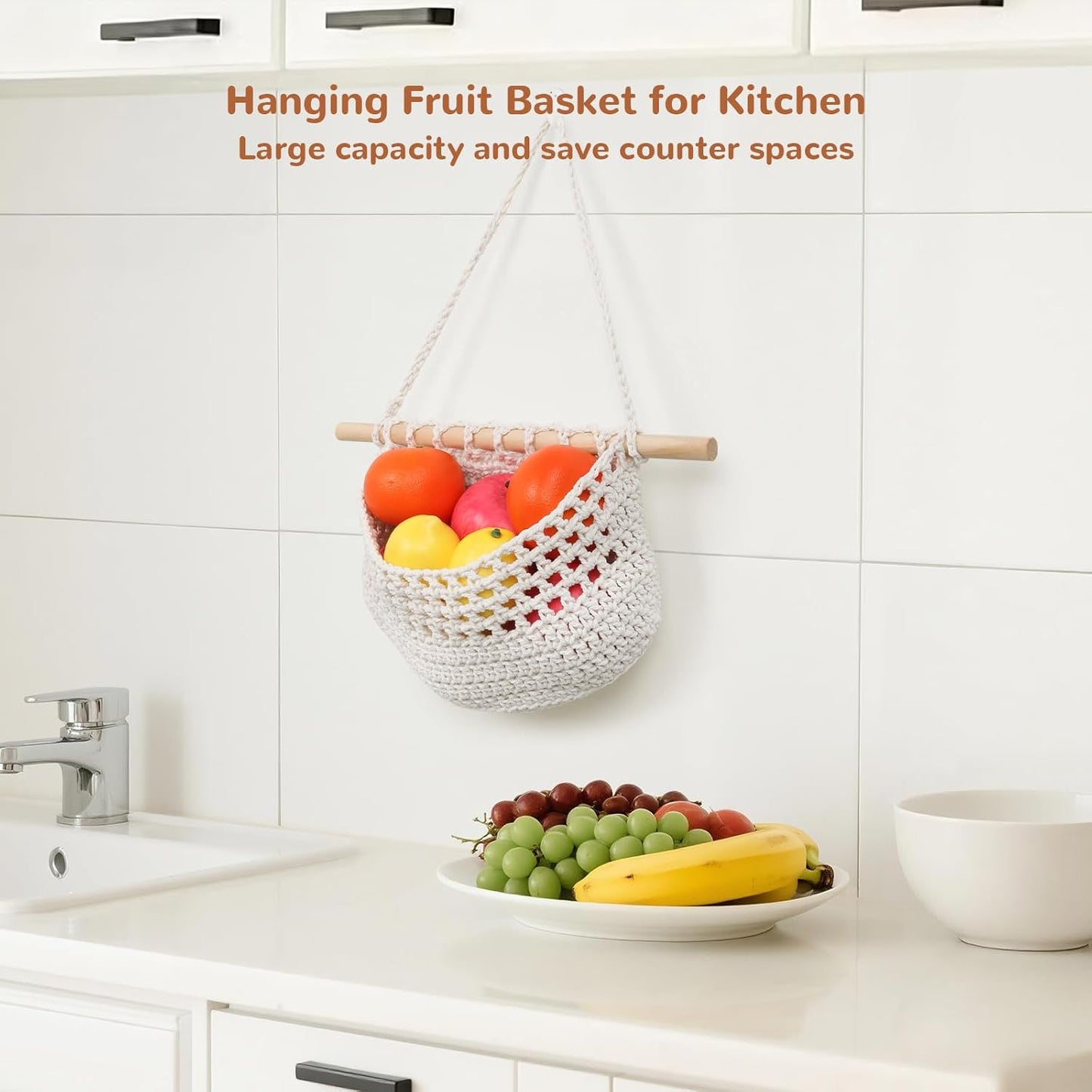 Cesta colgante para organizar frutas y verduras 18 x 11 pulgadas