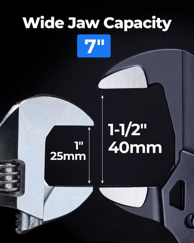Llave ajustable CR-V 7pulg mandíbulas paralelas negro