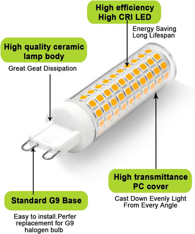 Pack 2 Bombillas LED G9 10W 1250LM Blanco Cálido