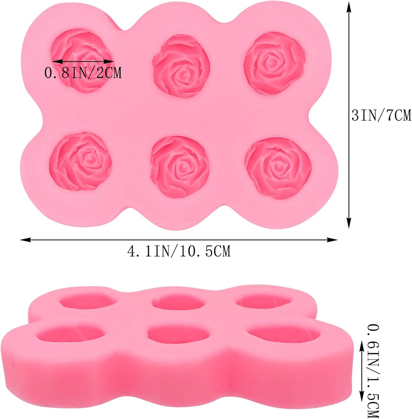 Molde de silicona para flores, chocolate y fondant con 6 cavidades