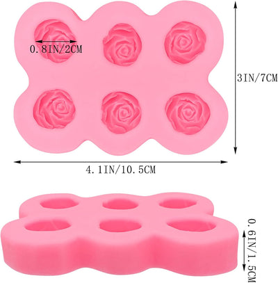 Molde de silicona para flores, chocolate y fondant con 6 cavidades