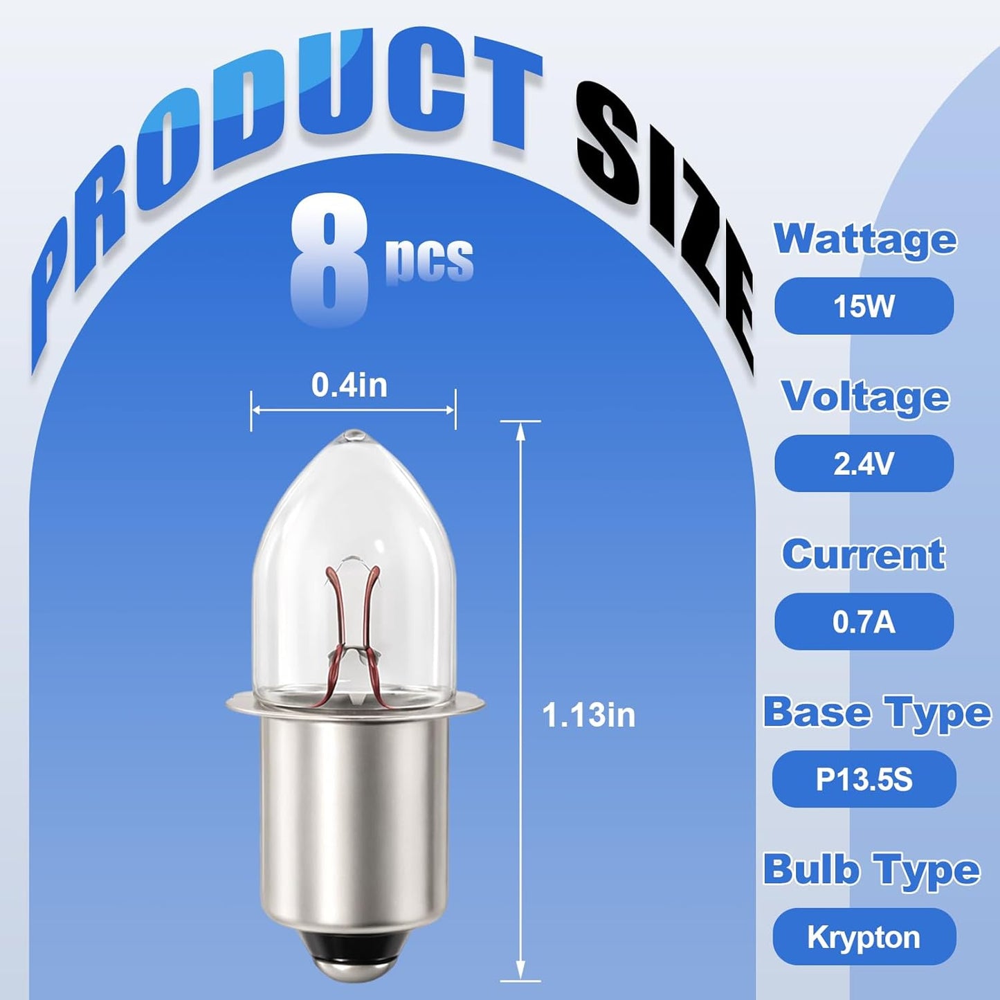 Base bombilla linterna 2.4V P13.5S comp 2D pack 8