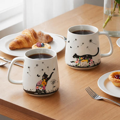 Taza mágica de café de gato que cambia de color 13 oz