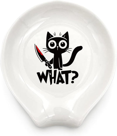Soporte para cuchara de café de cerámica lindo regalo para amantes de gatos