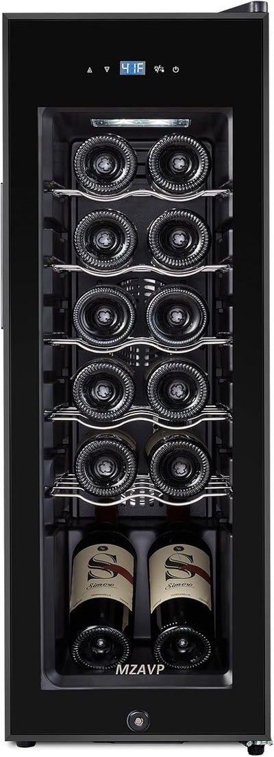 Mini refrigerador de vino compresor 12 botellas control digital