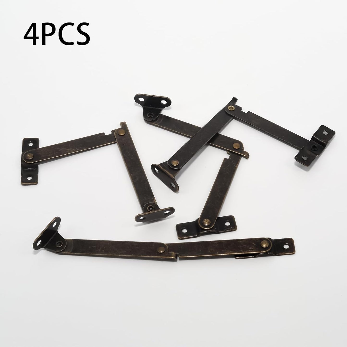 4 Bisagras Metal Latón Antiguo Soporte Tapa Plegable