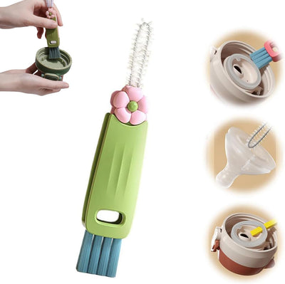 Cepillo limpieza tapa taza 3en1 multifuncional portátil verde