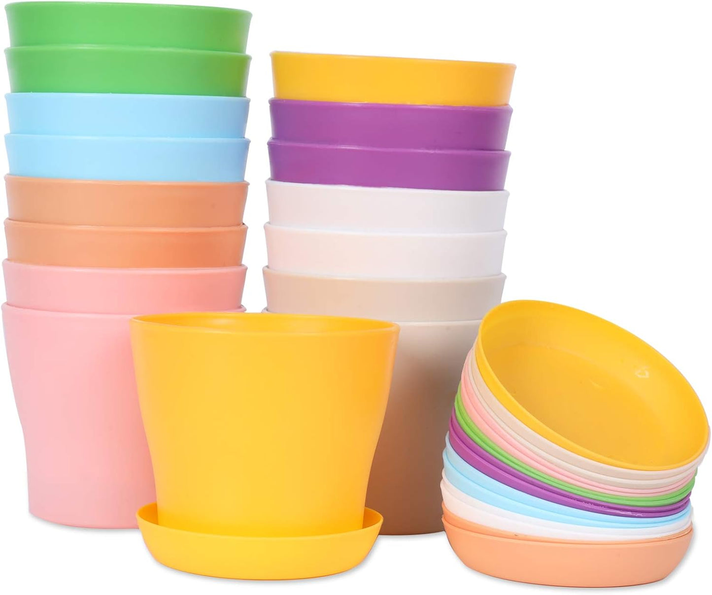 16 Macetas Plástico 4pulg para Semillero 8 Colores